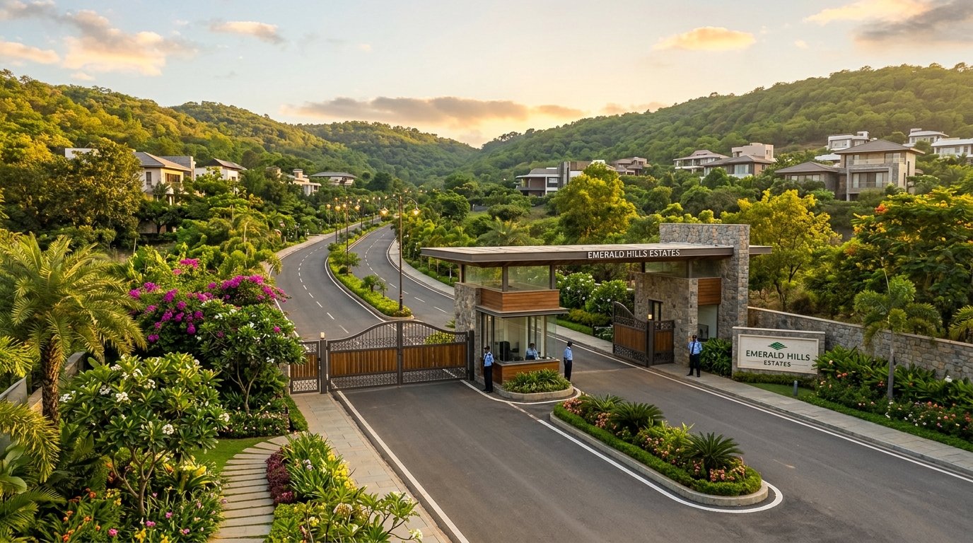 Prakruti Acres Gated Entrance